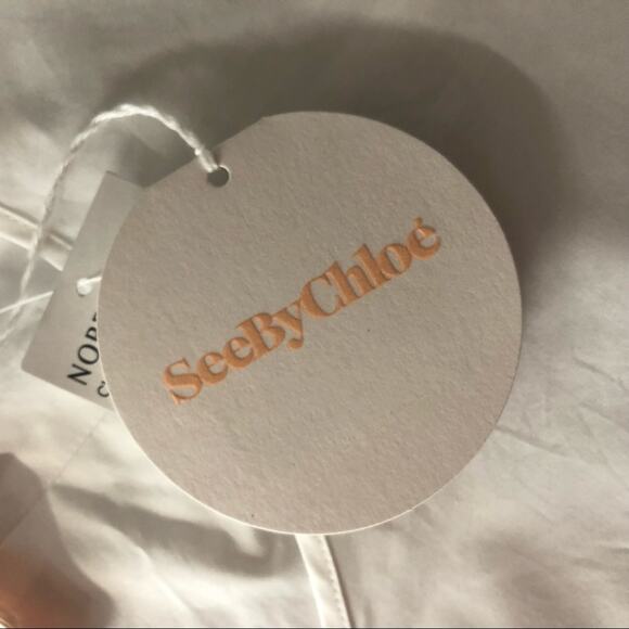 See by Chloe ruffle sleeve shift dress white - size 38 (US 6) - Picture 13 of 14